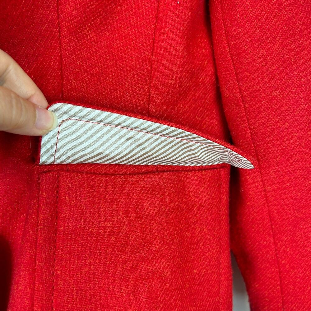 Talbots Classic 2 Button Red Wool Blend Blazer Si… - image 5